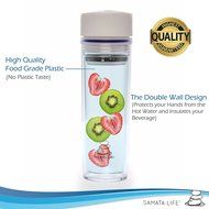 Samata Life Tea and Fruit Infuser Water Bottle, Double-Walled Loose Tea Tumbler, Travel Mug, Shatterproof, Eco-Friendly... N6