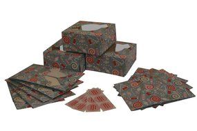 Cookie gift boxes, foldable with stickers for sealing, st of 12 boxes