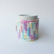 Mug Cozy Pink White Yellow Blue N2