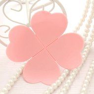 Voberry Pure Flower Clover Shaped Three-dimensional Anti-scald Silicone Coasters 1 Pc (pink) N5