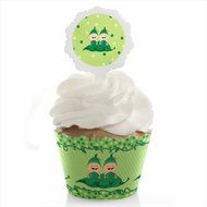 Twins Two Peas In A Pod - Cupcake Wrapper &amp; Pick Party Kit - Set of 24 N3