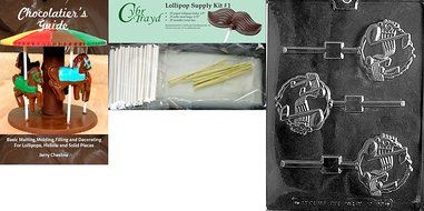 Cybrtrayd J093 Music Staff Lolly Chocolate Candy Mold with Exclusive Cybrtrayd Copyrighted Chocolate Molding Instructions N3