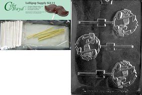 Cybrtrayd J093 Music Staff Lolly Chocolate Candy Mold with Exclusive Cybrtrayd Copyrighted Chocolate Molding Instructions N4