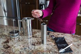 Onyx Kitchen Premium Ceramic Burr Manual Coffee Bean Grinder - Aeropress Compatible - Includes Bonus Carry Bag...