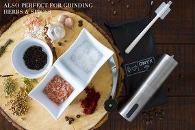 Onyx Kitchen Premium Ceramic Burr Manual Coffee Bean Grinder - Aeropress Compatible - Includes Bonus Carry Bag... N3