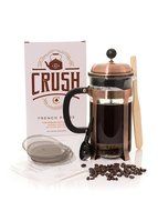 Copper French Coffee Press &amp; Tea Infuser Heat Toughened Glass Cafe Crush Club Avignon SS Plunger with Double Screens... N10