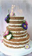 LOVENJOY with Gift Box Mr and Mrs Bride and Groom Silhouette Wedding Cake Topper Rustic Wood (6-inch) N4