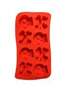 Halloween Skull and Bones Silicone Candy Jello Baking Mold (Red) N7