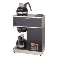 BUNN&reg; Pour-O-Matic Two-Burner Pour-Over Coffee Brewer, Stainless Steel, Black