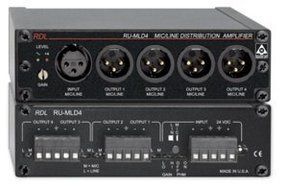 RDL RU-MLD4T Microphone-Line Distribution Amplifier -1x4 w/transformer