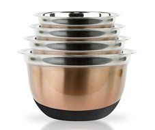 US Shopee LLP 4 Pcs Stainless Steel Mixing Bowls Set - Set of 4 German Mixing Bowls Cookware Set (Hammered) (Stainless... N5