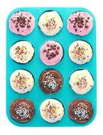 Delightful Mom Food Premium Muffin Pan - 12 Cup Non-Stick Silicone Baking Pan - No More Sticking or Scrubbing,...