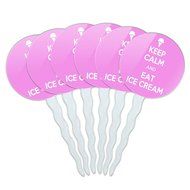 Set of 6 Cupcake Picks Toppers Decoration Keep Calm and A-H - Fish On Bass Fishing - Keep Calm and N41