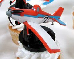 PLANES ~ Dusty Crophopper ~ 12 Piece Birthday CUPCAKE Topper Set Featuring 6 Dusty Crophopper Figures and Decorative... N4