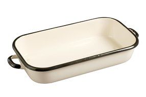 Emalia Olkusz 1907 Enameled Hand Finished Roaster, 12.6" x 7.5"/2.5 L, Aubergine with Cream Trim N2