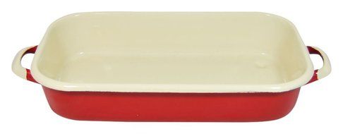 Emalia Olkusz 1907 Enameled Hand Finished Roaster, 12.6" x 7.5"/2.5 L, Aubergine with Cream Trim N3