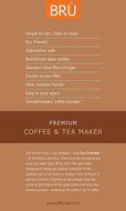 SALE! French Press - BRU USA Durable Coffee &amp; Tea Maker | 1 Liter / 34 oz, Stainless Steel, Enhanced DOUBLE Screen... N6