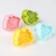 Y&amp;XL&amp;H Fondant Cake DIY Decorating 3D Plunger Cutter Tools Frog Bee Butterfly Beetle Theme (Random Color, 4-Pack) N3