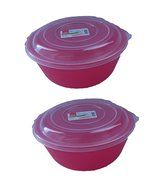 Set of 2 Click Brand Large Green Mixing Bowl with Lid N6