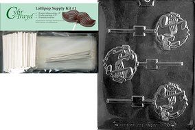 Cybrtrayd J093 Music Staff Lolly Chocolate Candy Mold with Exclusive Cybrtrayd Copyrighted Chocolate Molding Instructions N5