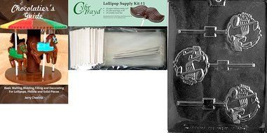 Cybrtrayd J093 Music Staff Lolly Chocolate Candy Mold with Exclusive Cybrtrayd Copyrighted Chocolate Molding Instructions N6