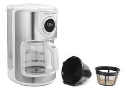 KitchenAid KCM1202WH 12-Cup Glass Carafe Coffe Maker - White N4
