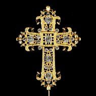 Cross Cake Topper, Religious, Wedding, Baptism, Christening, Dedication, Boda Keepsake Decoration (Silver) N2