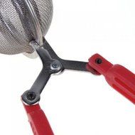 Stainless Steel Spoon Type Tea Infuser Strainer with Red Squeeze Handle