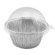 Aluminum Foil Mini Baking Cups 3 1/8" For Muffin Cupcake Custard Baking Bake With Dome Lid 20 Sets N3