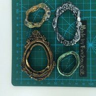 Funshowcase Sugarcraft Vintage Oval Mirror Frames Silicone Mold N4