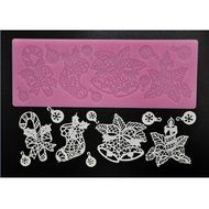 FOUR-C Cake Tools Lace Decoration Mat Cake Lace for Sugarcraft Color Pink N2