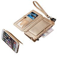 Card Holder Wallet, Urvoix(TM) Zipper Leather Handbag Flip Cover with Detachable Removable Kickstand Case for... N5