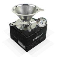 Pour Over Coffee Filter Dripper Kit with Bonus 2 Tablespoon Scoop - All High Quality Stainless Steel Cone Paperless... N5