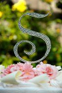 Swarovski Crystal Monogram Wedding Cake Topper Letter C