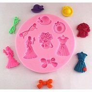 Y&XL&H Bridal Bouquets Skirt Fondant Cake Chocolate Silicone Mold N3