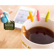 Merssavo 5Pcs Cute Silicone Snail Shape Tea Bag Holder Hanging Clip Hanger for Cup Mug ( Random Colour ) N3