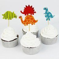 48 Dinosaur Cupcake Dinosaur Toppers for Birthday Party Cake Decorations N5