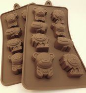 Set of 2 Hippo/Bears/ Lions Silicone Chocolate and Candy Molds; ice cubes, kid's candies, crayon molds, mints,...