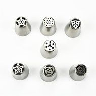 TANGCHU Russian Piping Tips 7PCS/SET Stainless Steel Large Size Icing Syringe Set DIY Nozzle N5