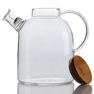 Artcome 62 Oz Glass Teapot with Stainless Strainer Functional Borosilicate Glass Pitcher with Bamboo Lid N6
