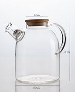 Artcome 62 Oz Glass Teapot with Stainless Strainer Functional Borosilicate Glass Pitcher with Bamboo Lid N7