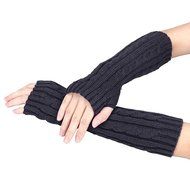 Long Fingerless Gloves,Morecome Winter Wrist Arm Hand Warmer Knitted Mitten (Black) N16