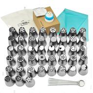 TANGCHU Russian Piping Tips 29PCS/SET Stainless Steel Large Size Icing Syringe Set DIY Coupler Nozzle 5 Pastry... N16