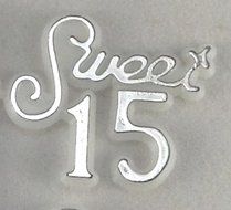48 Pcs Plastic Cake Topper Sweet 15 Sign White w/Silver Party Favor Decorations