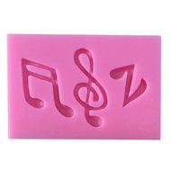 Karen Baking Music Notes Shape 3D Silicone Fondant Cake Mould Pink N4