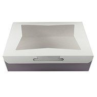 Cake Boxes Half Sheet with Window White, 14 x 19 x 4 Inches, 5 Count