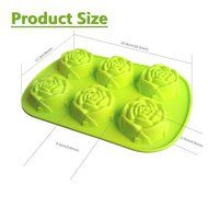 Cherryard Home Baking Tools 6 Rose Flower Silicone Cake Molds Handmade Soap Molds, Random Color N2