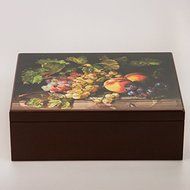 Beautiful Wooden Lacquer Box. Still Life Tea Bag Storage Box. N5