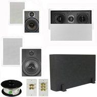 Theater Solutions 5.1 Home Theater 8" and 6.5" Speakers, Center, 8" Powered Sub and More TS6W8WL51SET1