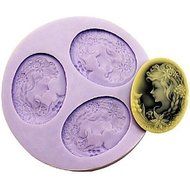 Y&amp;XL&amp;H Three Beatifull Girls Fondant Cake Chocolate Resin Clay Candy Silicone Mold,L8.3mW8.3cmH0.8cm